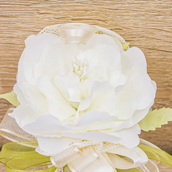 Sacchetto Cono Fiocco Verde con Pois e Sali Profumati Francesi La Vie en Rose - immagine 3