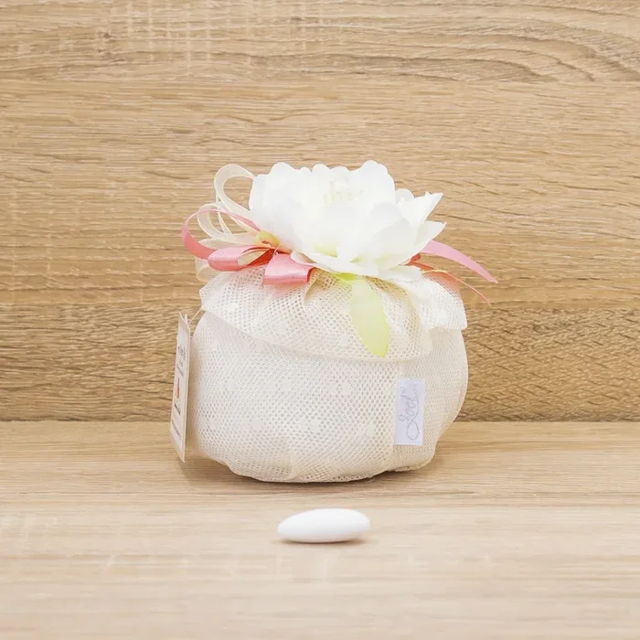 Sacchetto Fiocco Rosa con Pois e Sali Profumati Francesi La Vie en Rose