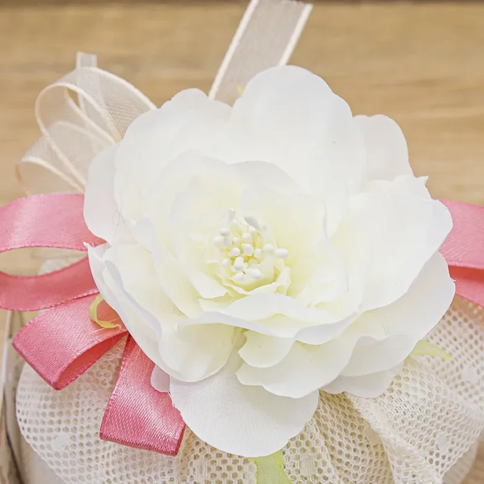 Sacchetto Fiocco Rosa con Pois e Sali Profumati Francesi La Vie en Rose - immagine 2