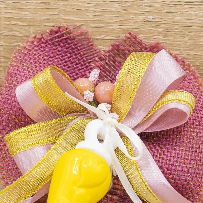 Sacchetto Fucsia con Ciondolo Corno Giallo Bella Napoli - immagine 3