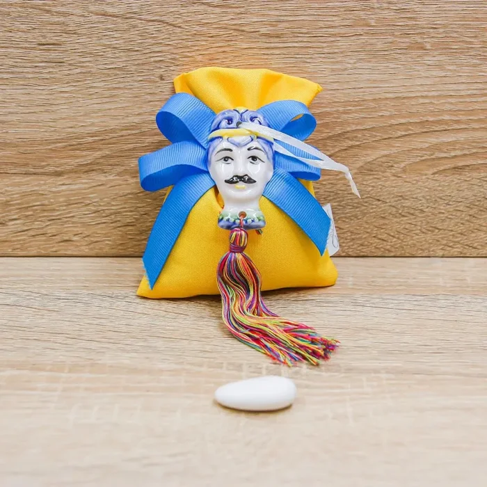 Sacchetto Giallo con Testa Moro Vendita calda