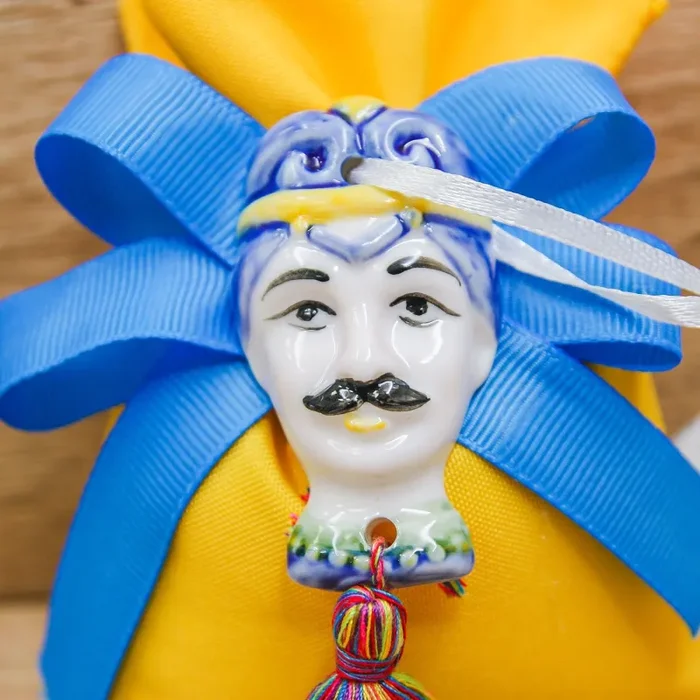 Sacchetto Giallo con Testa Moro Vendita calda - immagine 2