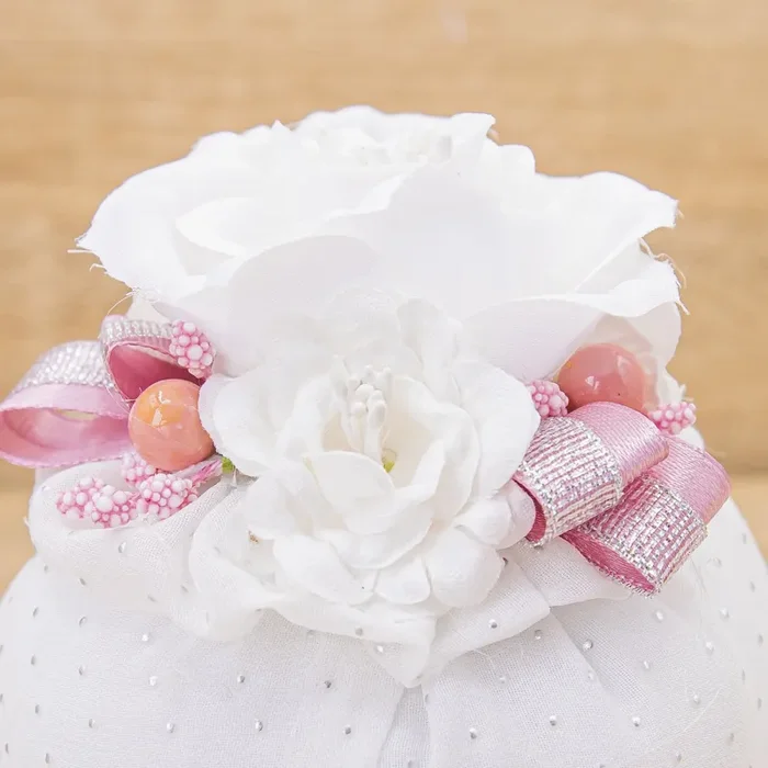 Sacchetto Puffo a Pois con Fiori e Sali Profumati La Vie en Rose Online - immagine 2