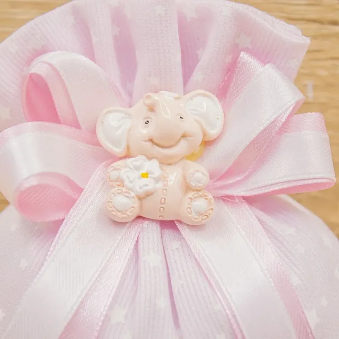 Sacchetto Rosa con Stelle ed Elefante - immagine 2