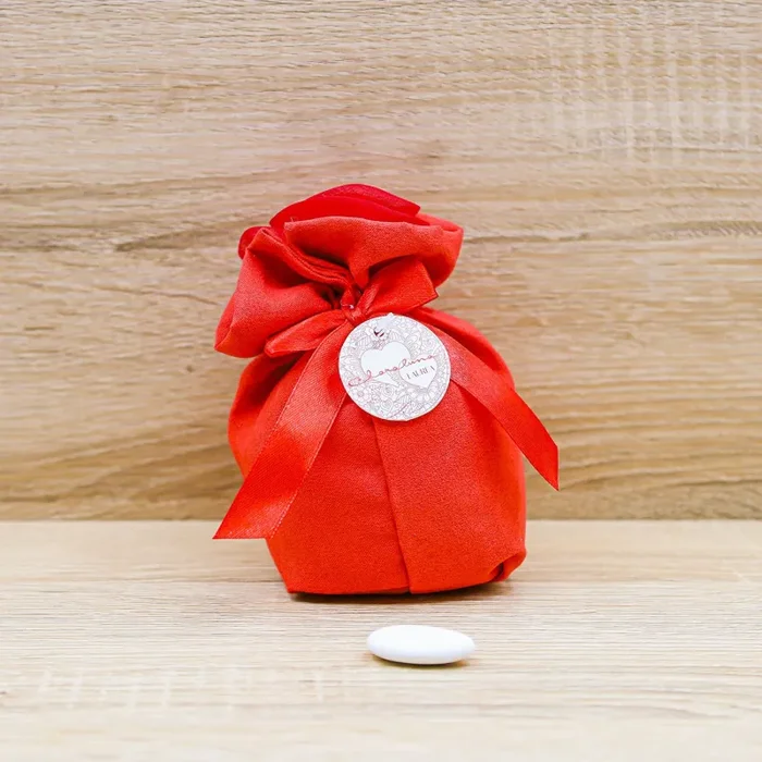 Sacchetto Rosso con Rosa Grande “Laurea” Claraluna