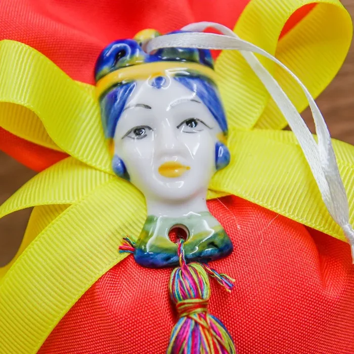 Sacchetto Rosso con Testa Moro Donna Fornitura - immagine 3