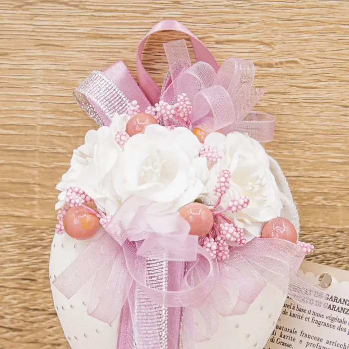 Sacchetto Sapone Profumato Cuore con Fiori La Vie en Rose - immagine 2