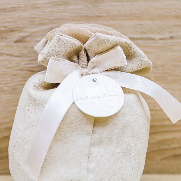 Sacchetto Tortora con Rosa Medio “Love” Claraluna - immagine 2