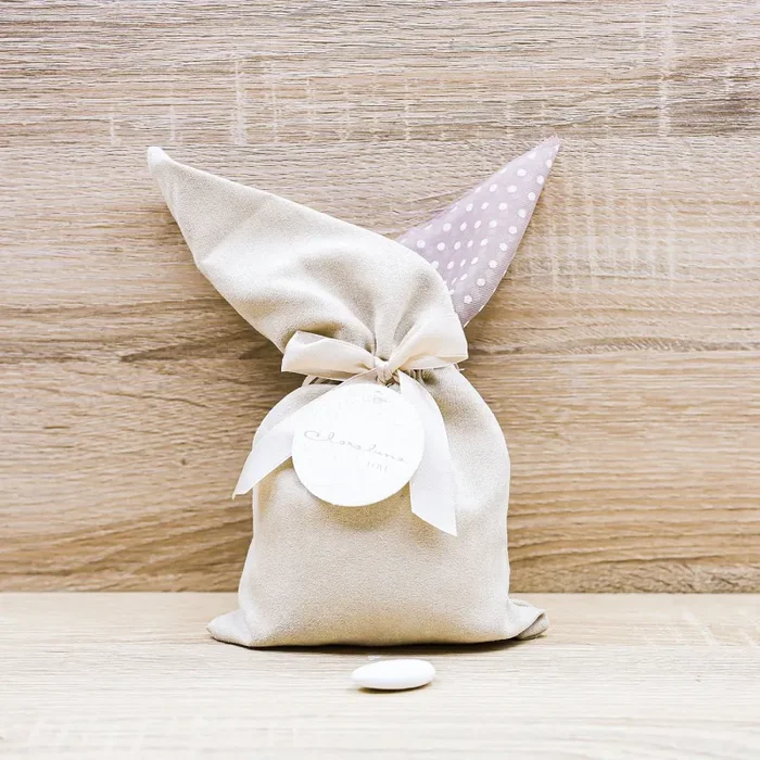 Sacchetto Tortora Pois Grande “Love” Claraluna