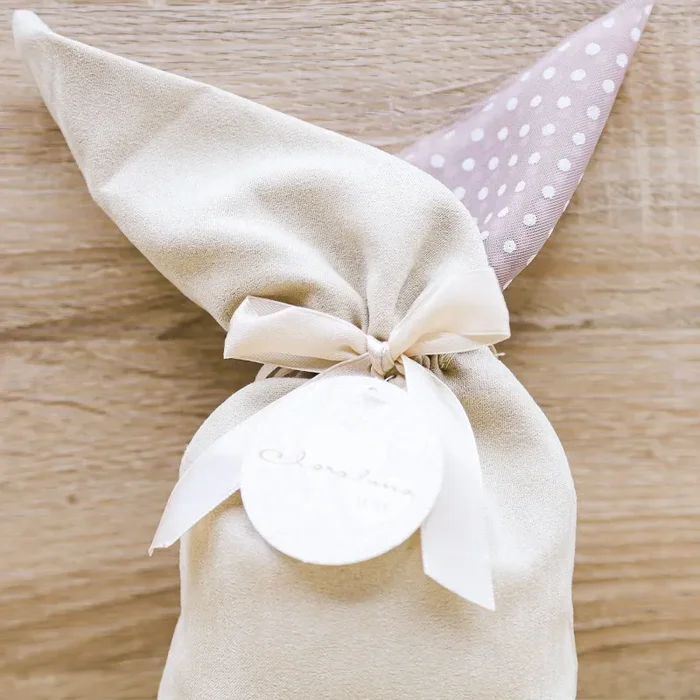 Sacchetto Tortora Pois Grande “Love” Claraluna - immagine 2