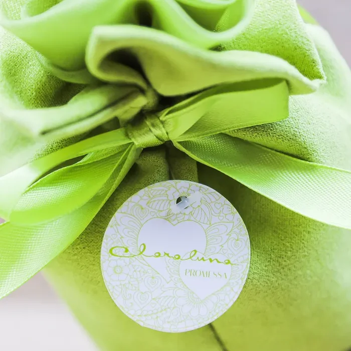 Sacchetto Verde con Rosa Grande “Promessa” Claraluna Online ora - immagine 2