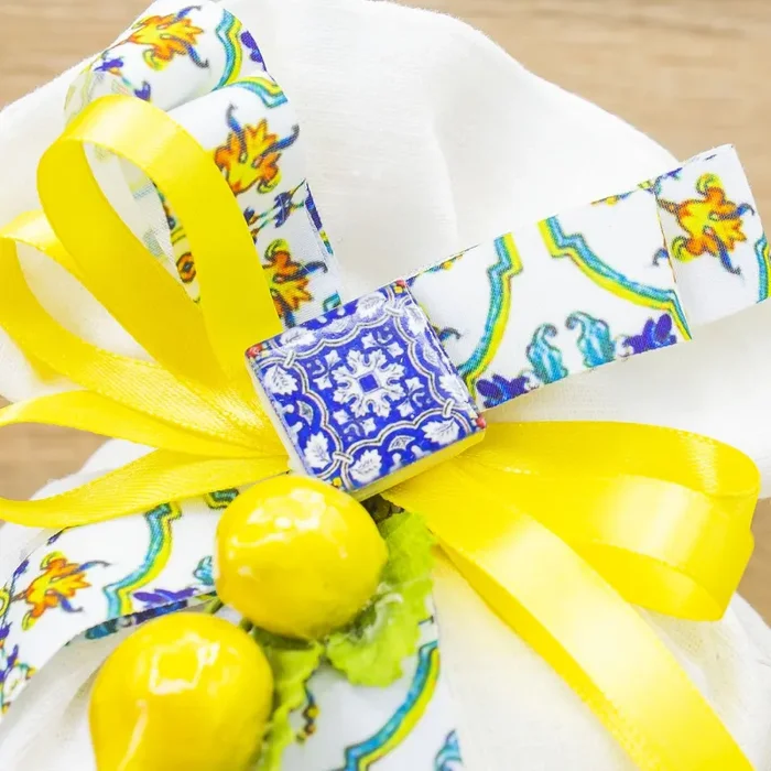 Sacchettone Stile Vietrese con Sali Profumati La Vie en Rose - immagine 2