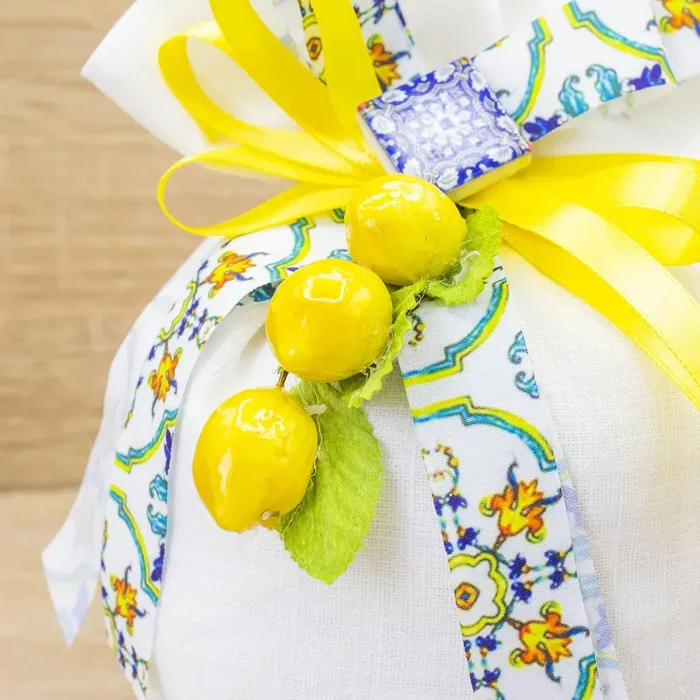 Sacchettone Stile Vietrese con Sali Profumati La Vie en Rose - immagine 3