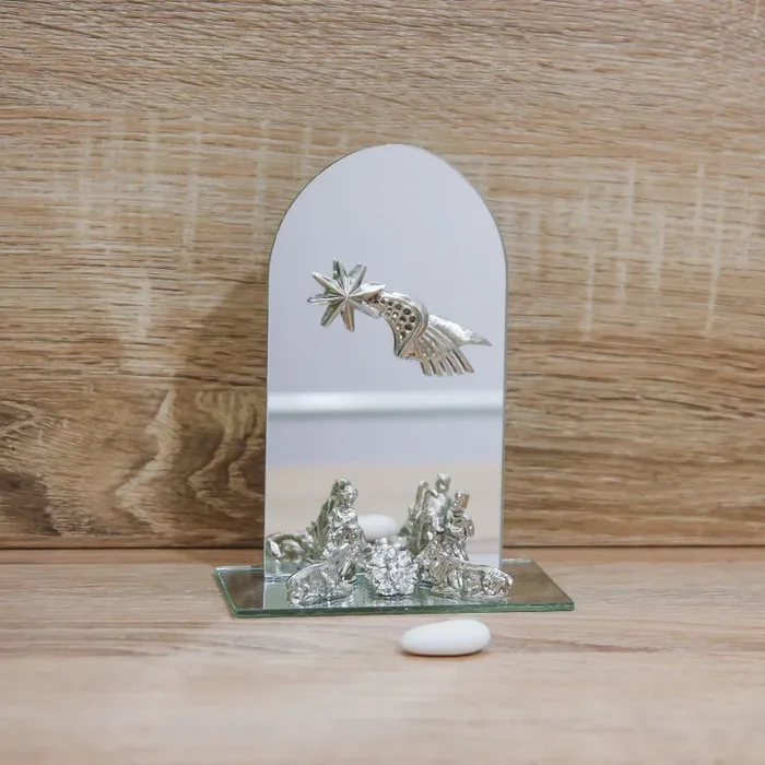 Sacra Famiglia Argento con Specchio Ovale Via Margutta Sconti