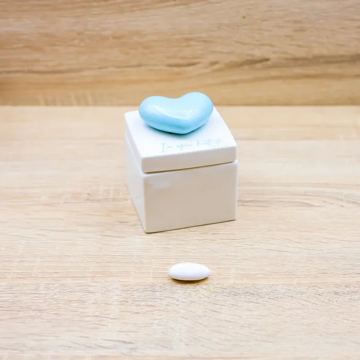 Scatola Piccola Cuore Celeste “In ogni Battito” Claraluna Vendita calda online