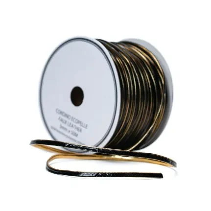 Scotton Cordino Ecopelle H 3 Mm L 50 Mt Nero Oro