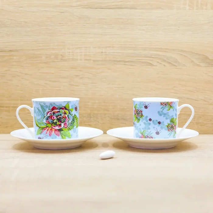 Set 2 Tazze con Piattino Michelle Allen Vendita calda