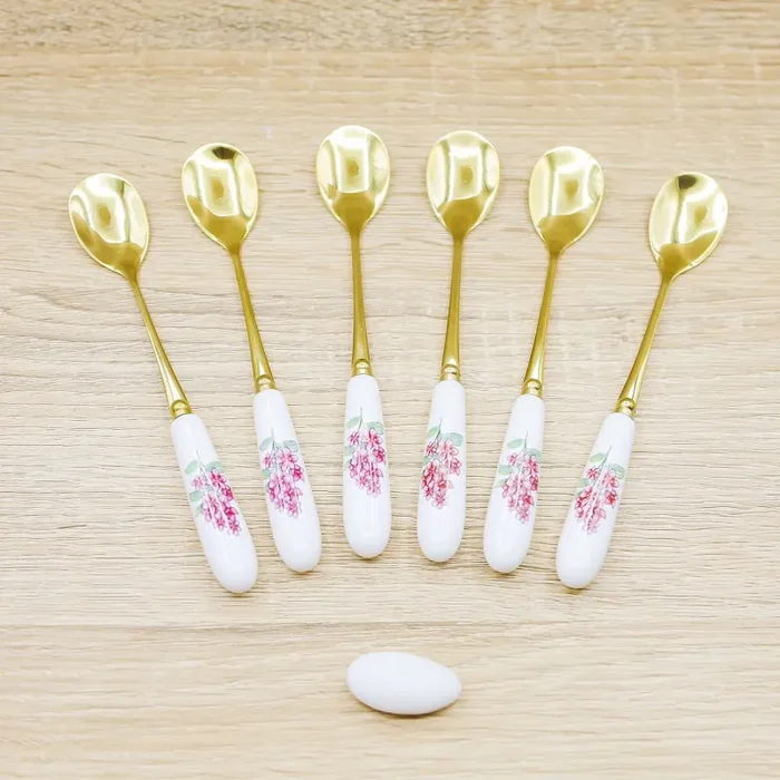 Set 6 Cucchiai Oro con Fiori Encantada - immagine 2