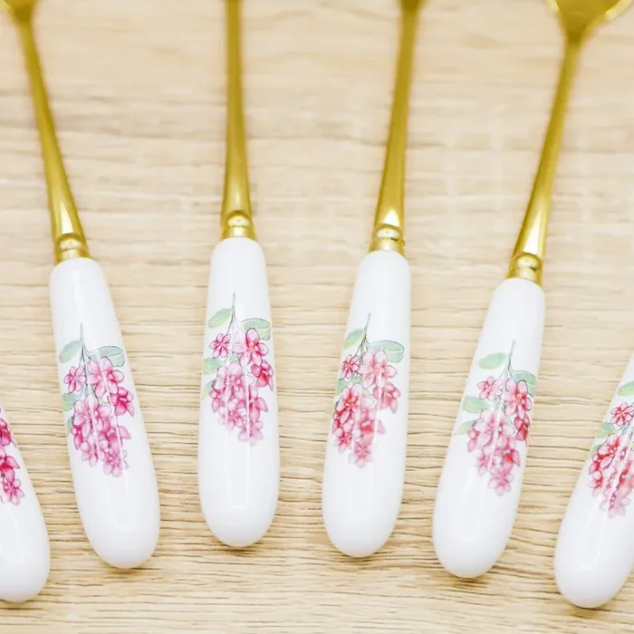 Set 6 Cucchiai Oro con Fiori Encantada - immagine 3