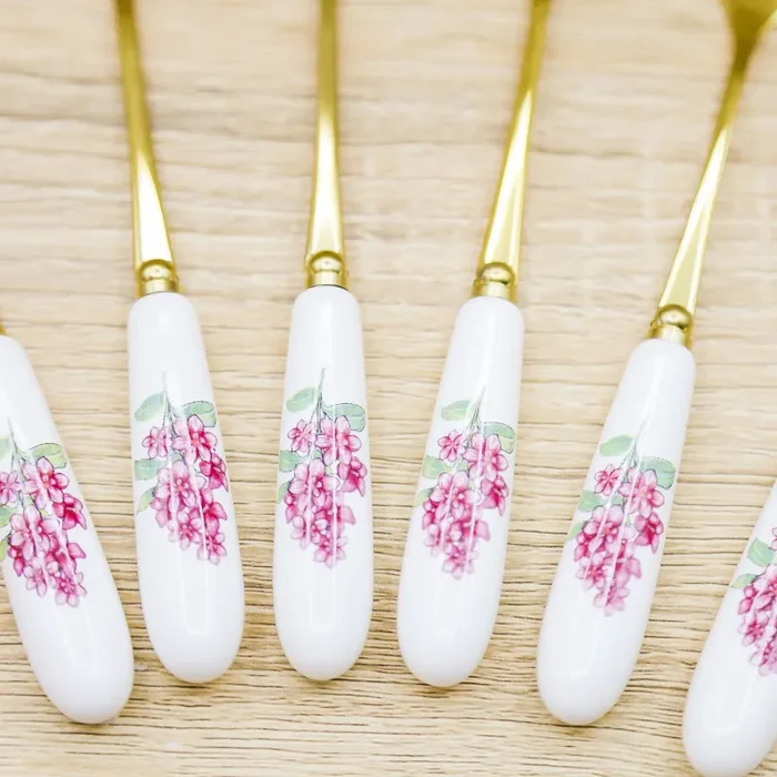Set 6 Forchette Oro con Fiori Encantada Vendita calda - immagine 3