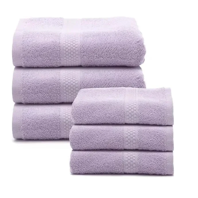 Set Asciugamani Bagno Viso e Bidet in Morbida Spugna 100% Cotone con 3 Asciugamani Viso 55×100 cm + 3 Asciugamani Bidet Ospite 40×60 cm, Resistente a Lavaggi Frequent