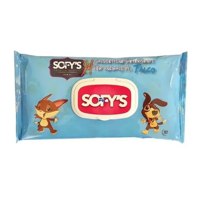 Sofy’s Salviettine Detergenti per Animali al Talco – Confezione da 24 Pezzi, Profumate e Delicate per la Pulizia di Cani e Gatti