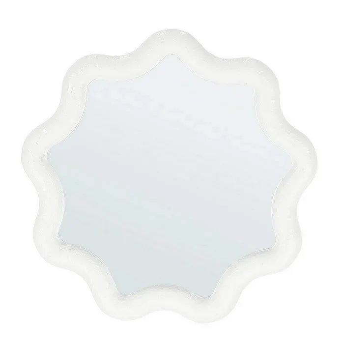 Specchio con cornice tondo bianco 36 cm – Creamy