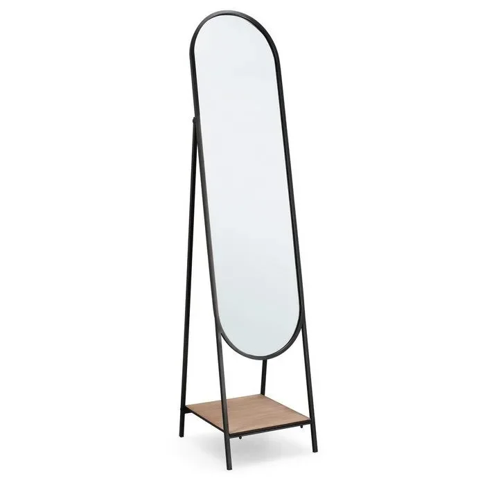 Specchio con struttura in metallo e ripiano – St. Valentin