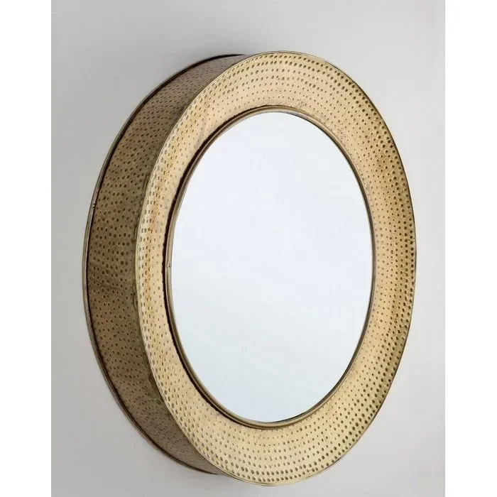 Specchio da parete tondo in acciaio 80 cm – Adara - immagine 3