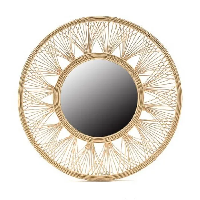 Specchio in bambu e rattan 56 cm