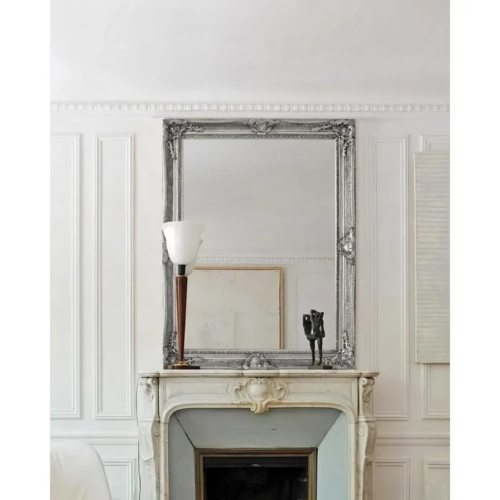 Specchio rettangolare con cornice argentata – Miro Moda - immagine 2