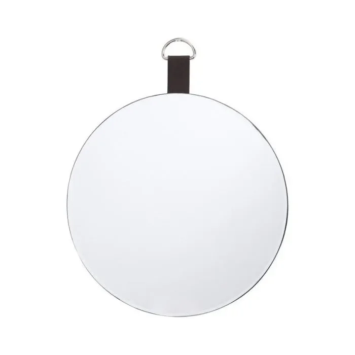 Specchio tondo Cuir con gancio in cuoio Moda