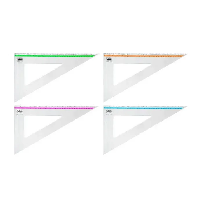 Squadra da disegno 30/60 trasparente con banda Fluo