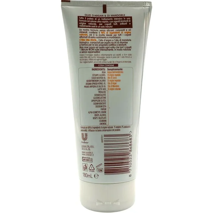 Sunsilk ricarica naturale trattamento 1 minute con olio d’argan e di mandorle per capelli fragili 180 ml - immagine 2