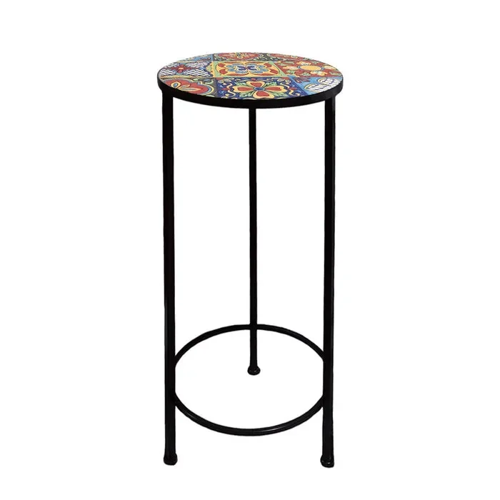 Supporto rotondo per piante con mosaico – Trapani