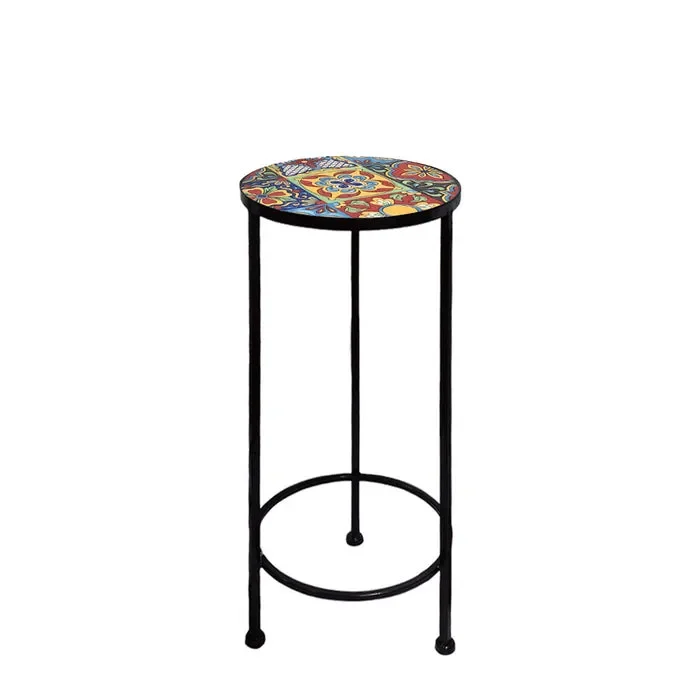 Supporto rotondo per piante con mosaico – Trapani - immagine 2