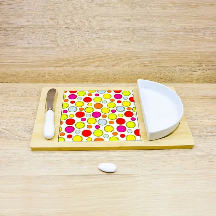 Tagliere e Antipastiera con Bolle Colorate “Caffettino” Cuore Matto