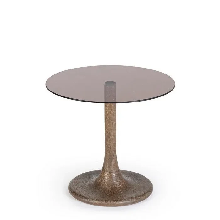 Tavolino in legno con piano in vetro temperato – Aberdeen