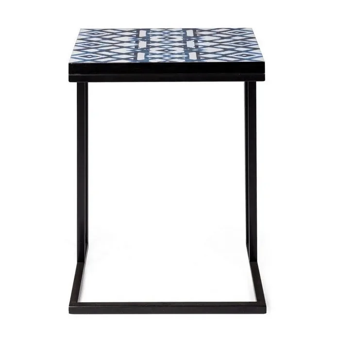 Tavolino Neapolis in acciao con piano decorato - immagine 2