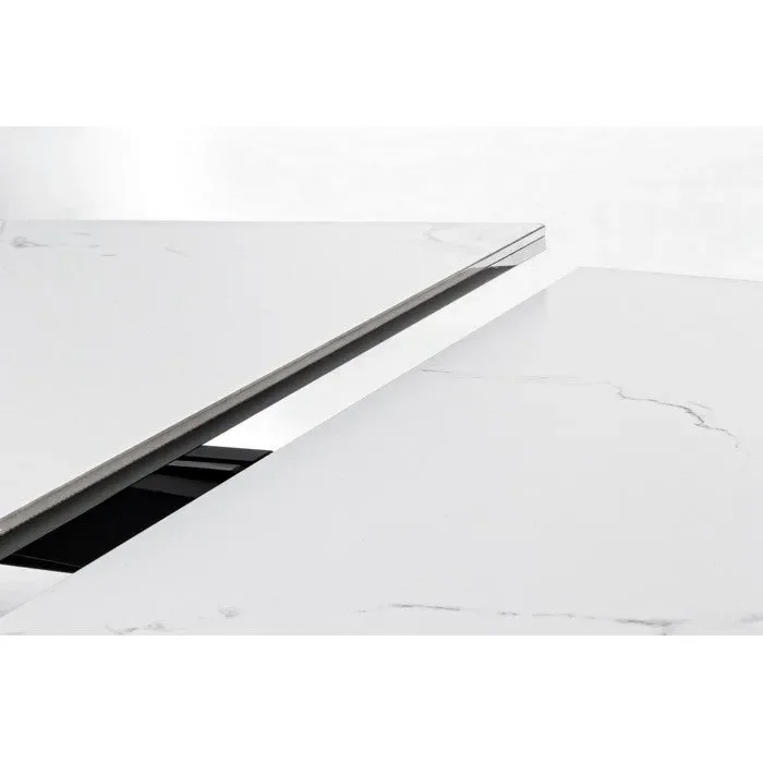 Tavolo allungabile in alluminio con piano effetto marmo – Blazar - immagine 3