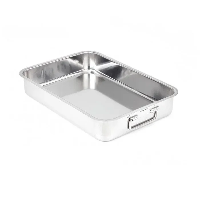 Teglia rettangolare in acciaio inox con manici – Lasagnera - immagine 2