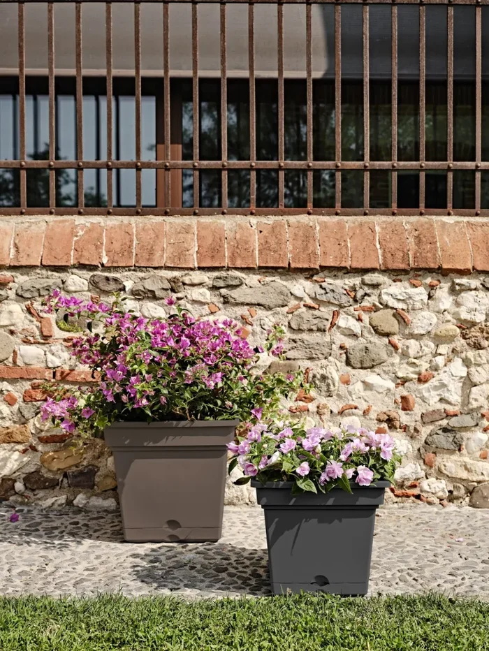 TeraPlast Fioriera Still 38 H 34 Cm Ash Resina Fornitura - immagine 2