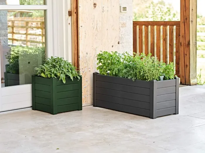 TeraPlast Fioriera Trama 001 Dark Forest 40 Cm Resina - immagine 2