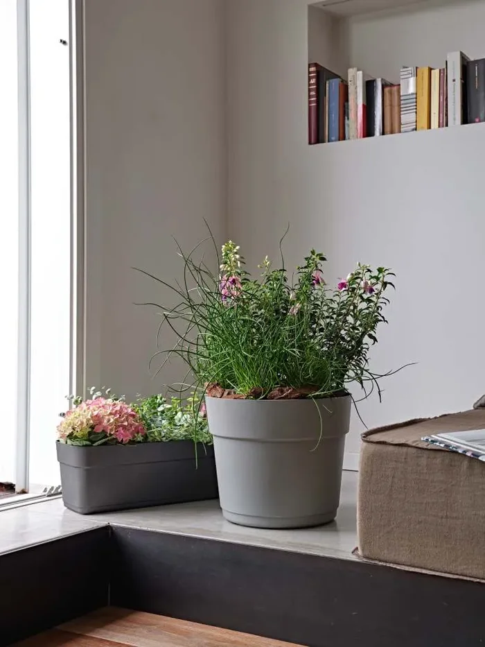 TeraPlast Vaso Bloom 38 Fog Grey Plastica Riciclata - immagine 2