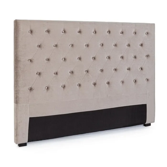 Testiera per letto grigio chiaro in velluto – Caspar - immagine 2