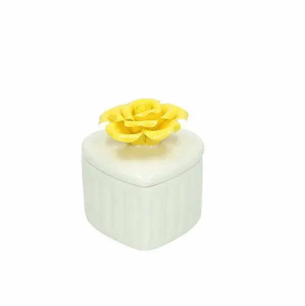 Tognana Scatola Cuore con Rosa 8 Cm Petit Giallo