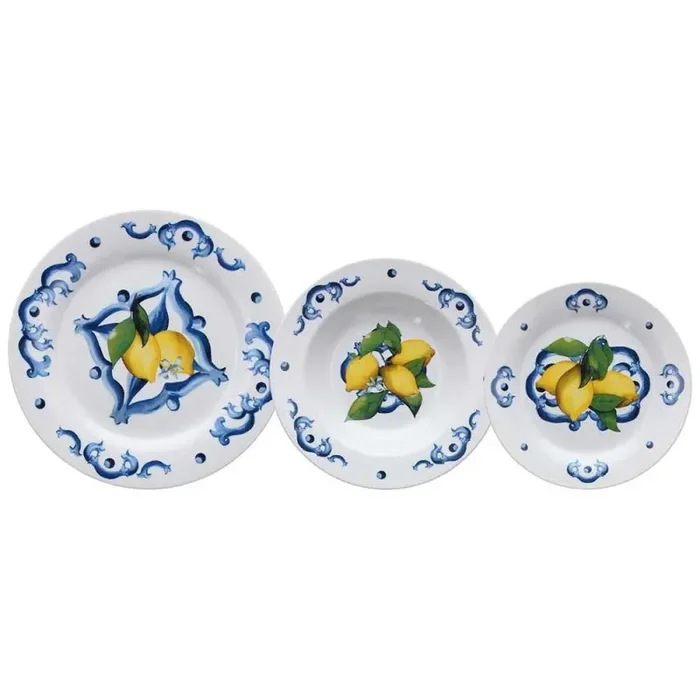 Tognana Servizio Tavola Atollo Citrus 18 Pz Porcellana Blu Saldi
