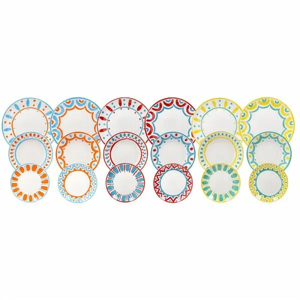 Tognana Servizio Tavola Madison Vietri 18 Pz Porcellana Multicolor