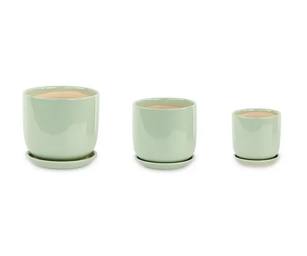 Tono Su Tono Set 3 Vasi Decorativi Porcellana