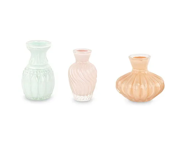 Tono Su Tono Vasetto Vetro Rosa o Acqua o Arancione H 80 / 90 / 95 Mm 1 Pz